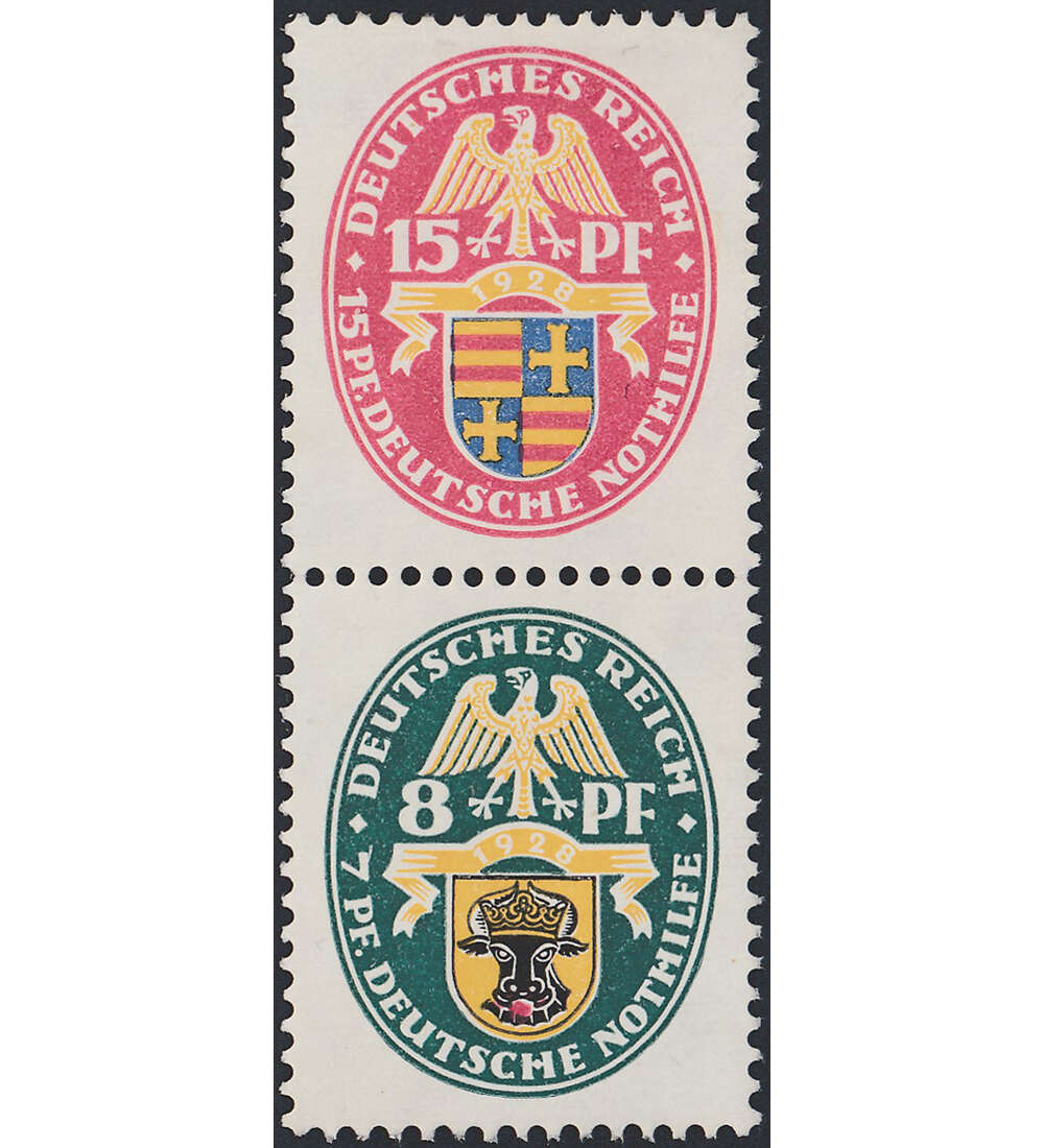Dt. Reich ZD S 63 ungestempelt Nothilfe 1928 (8+A 2+8) Landeswappen