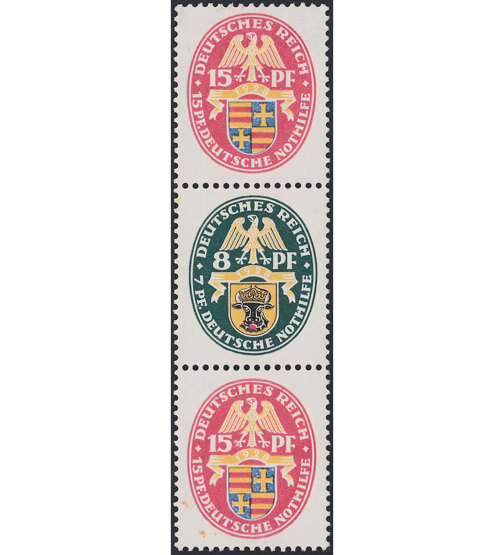 Dt. Reich ZD S 64 ungestempelt Nothilfe 1928 (A 2+8) Landeswappen