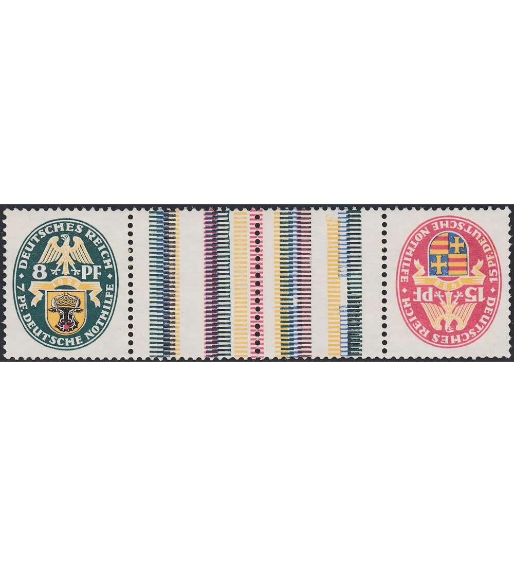 Dt. Reich ZD S 75 ungestempelt Nothilfe 1929 (X+8+X) Landeswappen