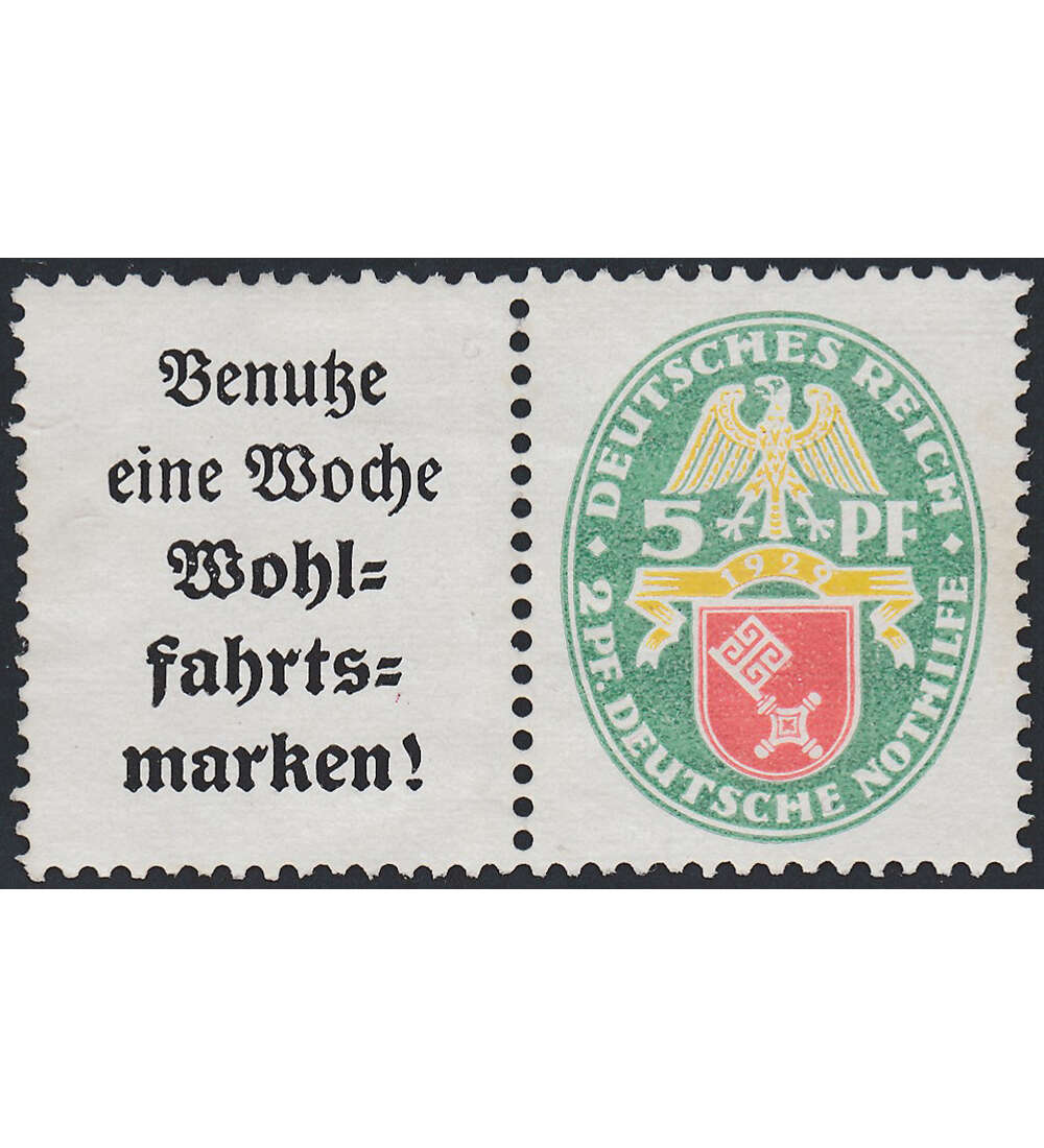 Dt. Reich ZD S 76 ungestempelt Nothilfe 1930 (8+15) Bauwerke