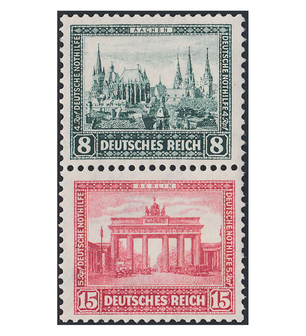 Dt. Reich ZD W 39 ungestempelt Nothilfe 1931 (X+8) Bauwerke