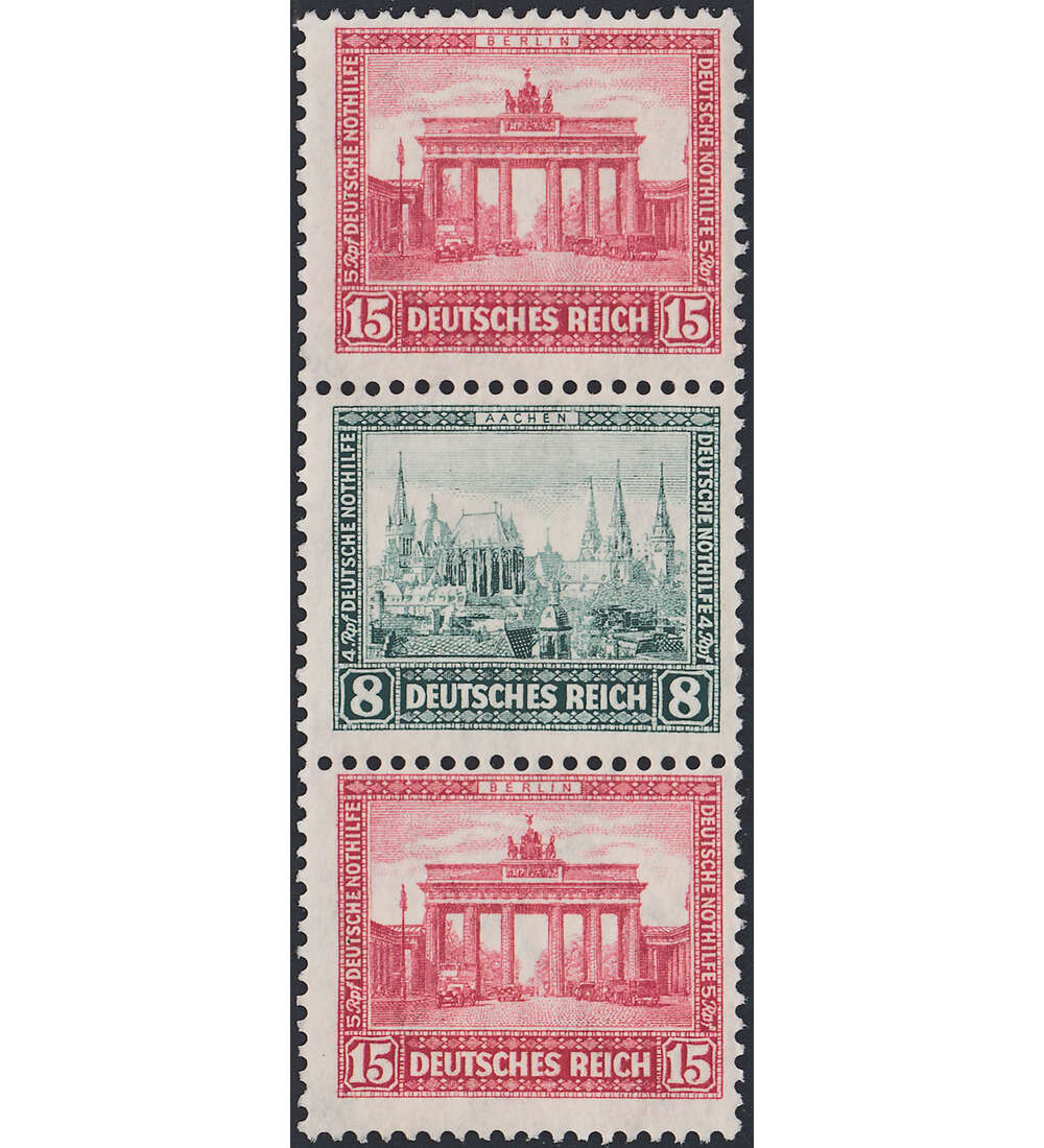 Dt. Reich ZD WZ 8 ungestempelt Nothilfe 1931 (15+Z+Z+15) Bauwerke