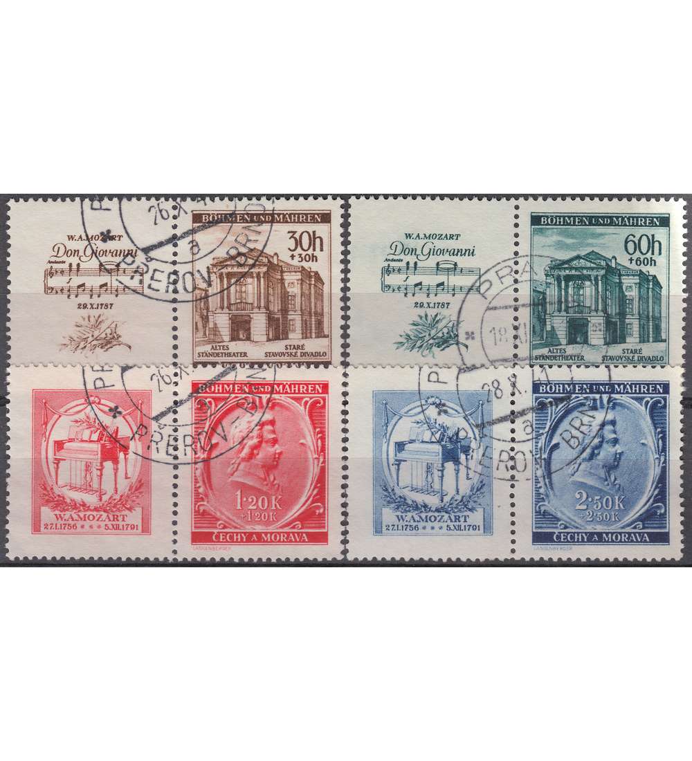 Bhmen und Mhren Nr. 79-82 Zf gestempelt Mozart 1941