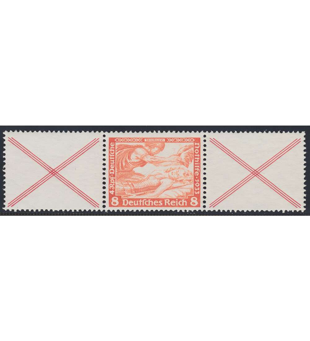 Deutsches Reich Zusammendruck W52 postfrisch Nothilfe 1933 Wagner (X+8+X)