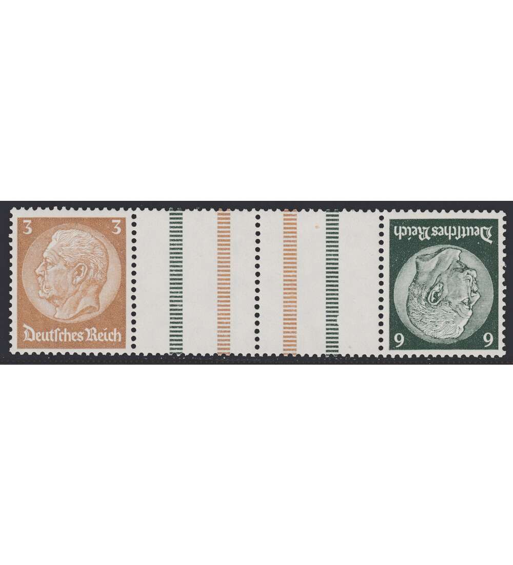 Deutsches Reich Zusammendruck KZ27.2 postfrisch Hindenburg 1937 (3+Z+Z+6)