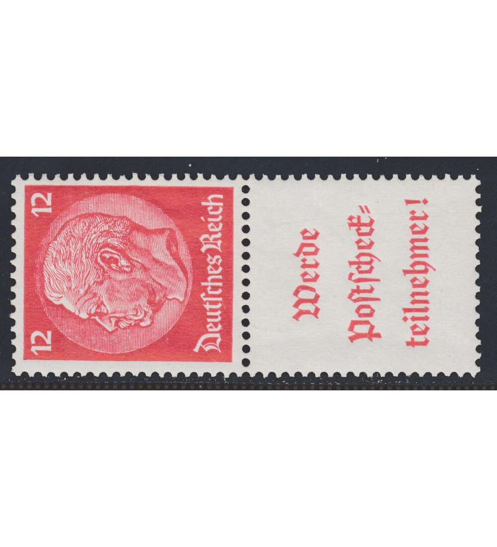 Deutsches Reich Zusammendruck S197 postfrisch ** Hindenburg 1939 (12+A16.1)