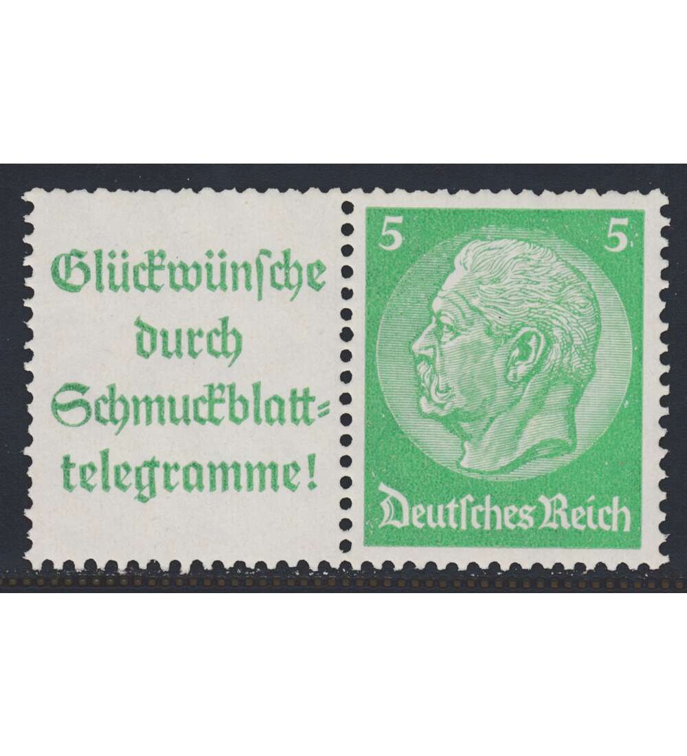 Deutsches Reich Zusammendruck W88.1 postfrisch ** Hindenburg 1940 (A14.2+5)