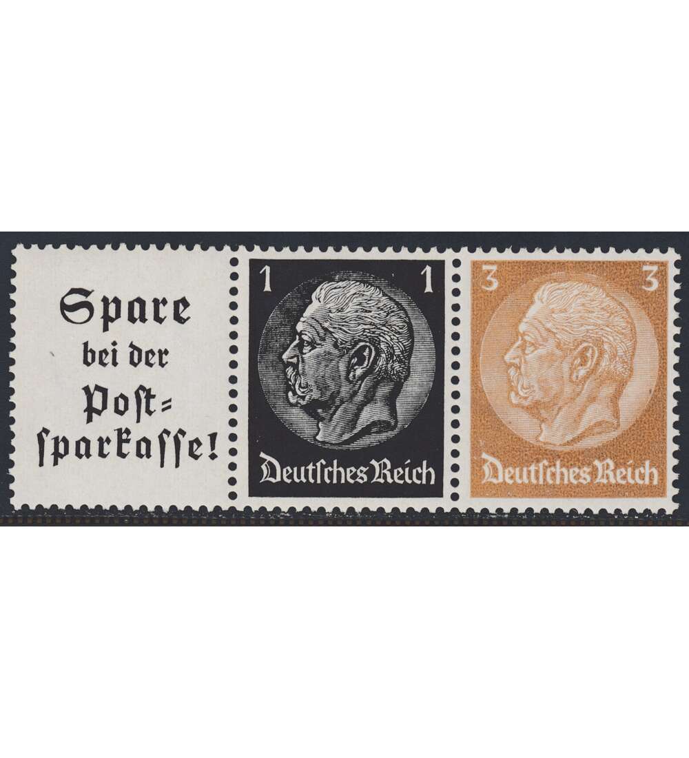 Deutsches Reich Zusammendruck W100 postfrisch ** Hindenburg EHG3 (A13.2+1+3)