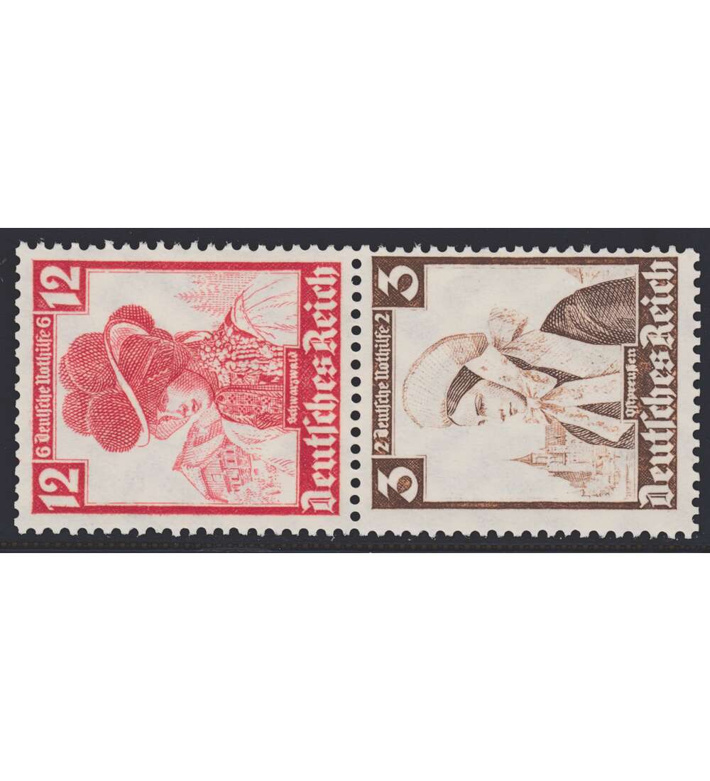 Deutsches Reich Zusammendruck S235 postfrisch ** Nothilfe 1935 Trachten (12+3)