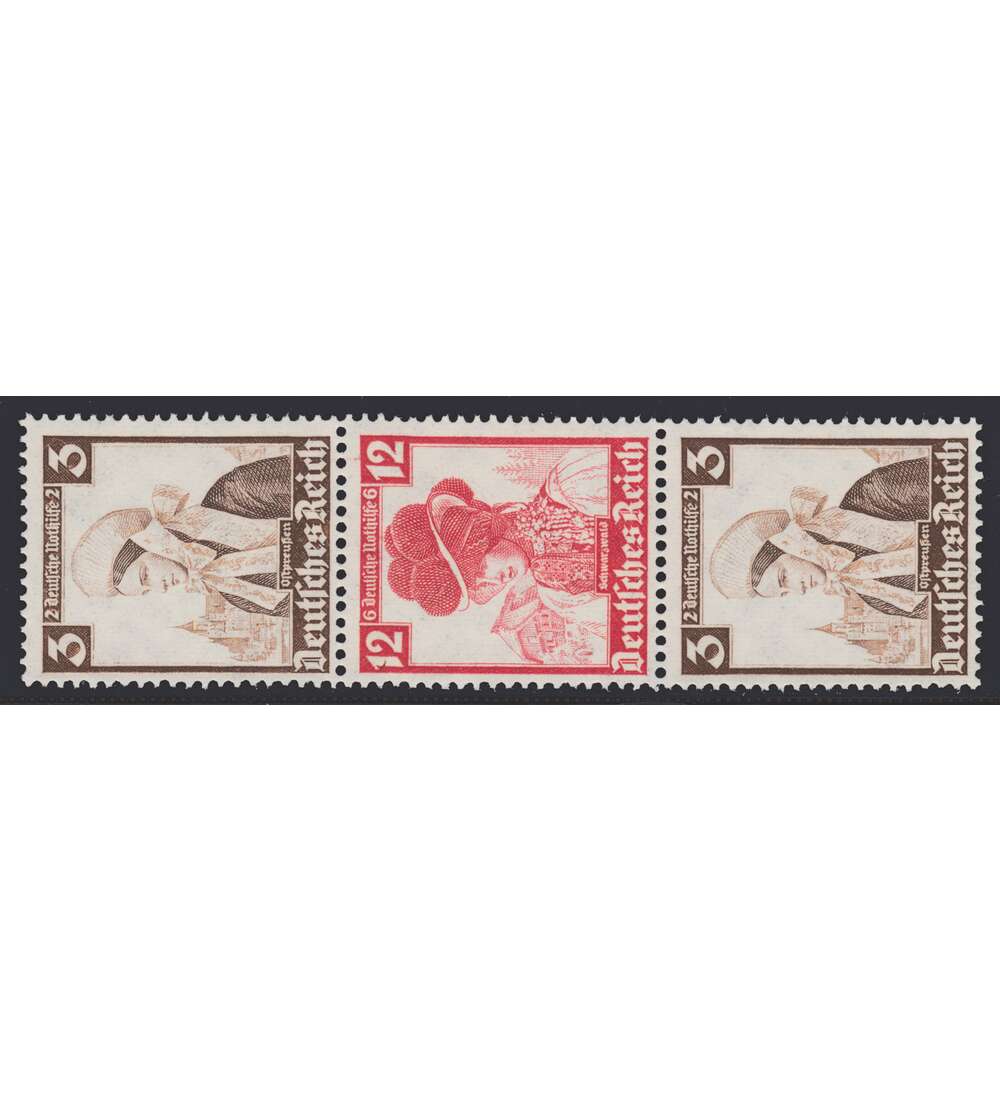Deutsches Reich Zusammendruck S238 postfrisch ** Nothilfe Trachten (3+12+3)