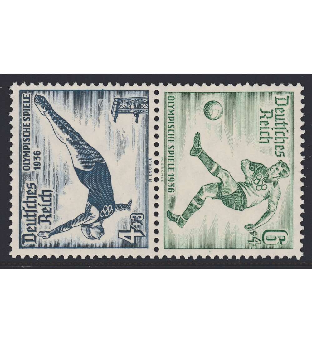 Deutsches Reich Zusammendruck SK27 postfrisch ** Olympische Spiele 1936 (4+6)