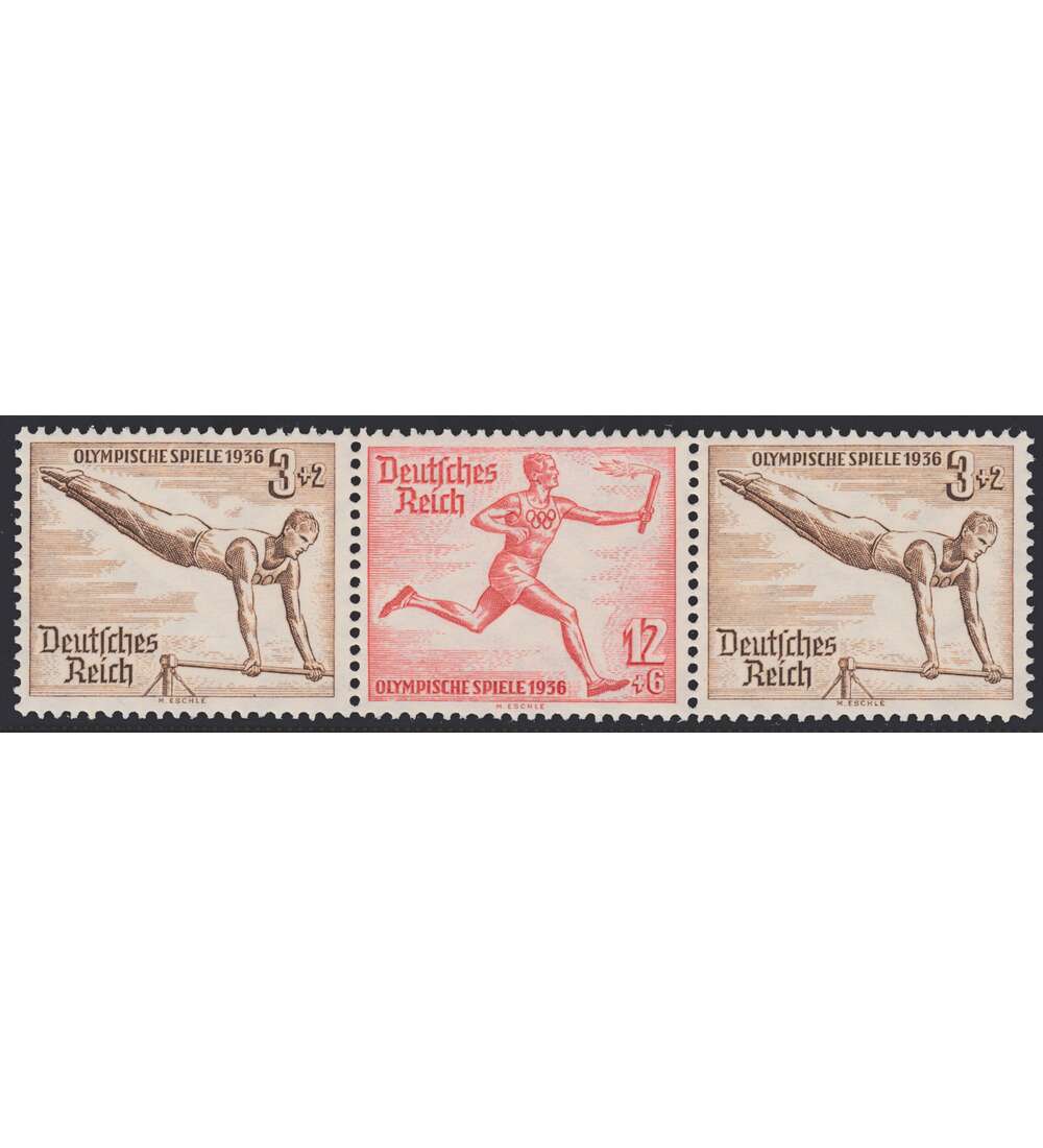 Deutsches Reich Zusammendruck W108 postfrisch ** Olympische Spiele 1936 (3+12+3)