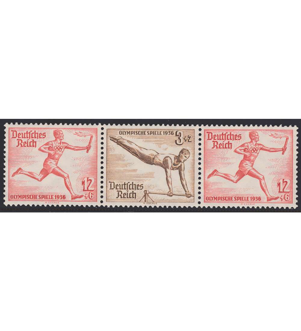 Deutsches Reich Zusammendruck W110 postfrisch ** Olympische Spiele 1936 (12+3+12)