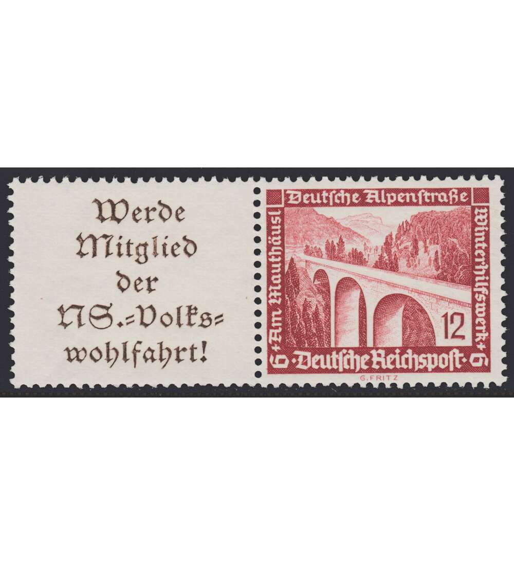 Deutsches Reich Zusammendruck W111 postfrisch ** Winterhilfe 1936 (A11.1+12)