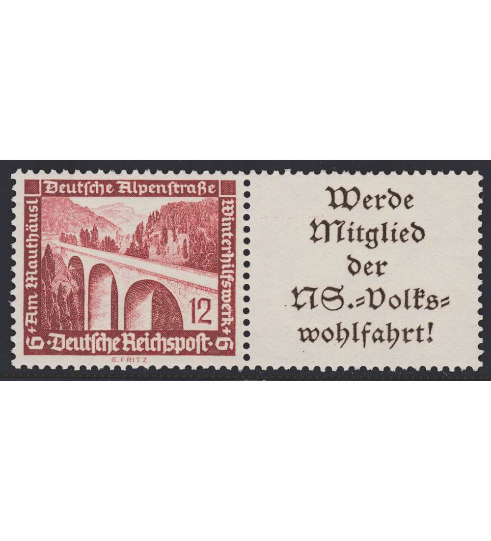 Deutsches Reich Zusammendruck W113 postfrisch ** Winterhilfe 1936 (12+A11.1)