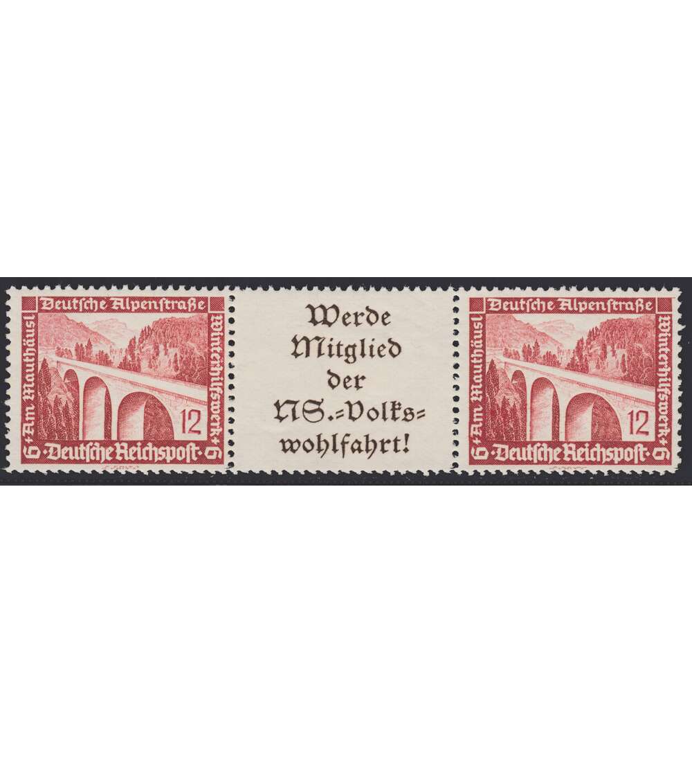 Deutsches Reich Zusammendruck W114 postfrisch ** Winterhilfe 1936 (12+A11.1+12)