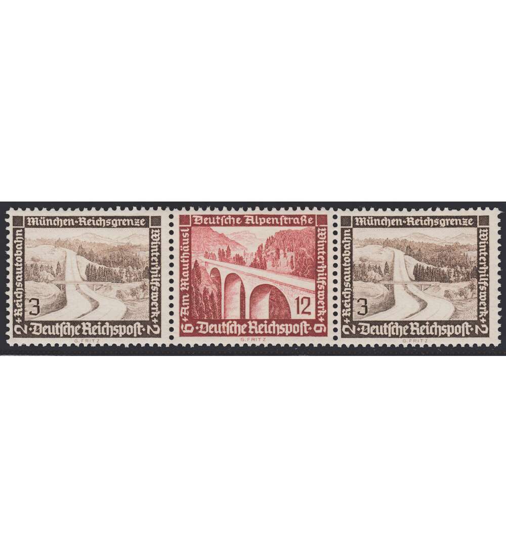 Deutsches Reich Zusammendruck W116 postfrisch ** Winterhilfe 1936 (3+12+3)