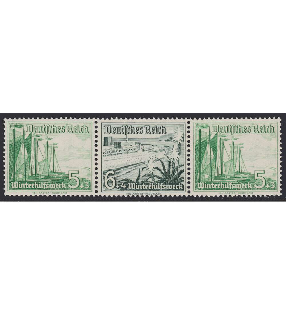Deutsches Reich Zusammendruck W126 postfrisch ** Winterhilfe 1937 (5+6+5)