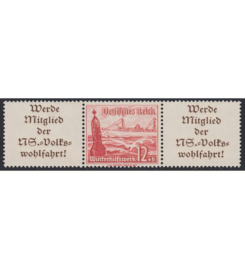 Deutsches Reich Zusammendruck W128 postfrisch ** Winterhilfe 1937 (A11.2+12+A11.2)