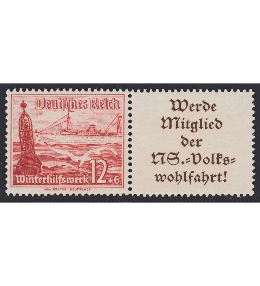 Deutsches Reich Zusammendruck W129 postfrisch ** Winterhilfe 1937 (12+A11.2)