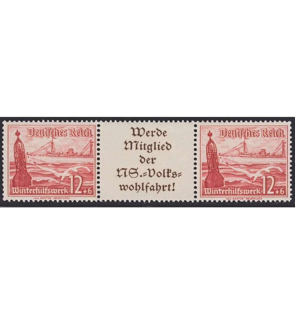 Deutsches Reich Zusammendruck W130 postfrisch ** Winterhilfe 1937 (12+A11.2+12)