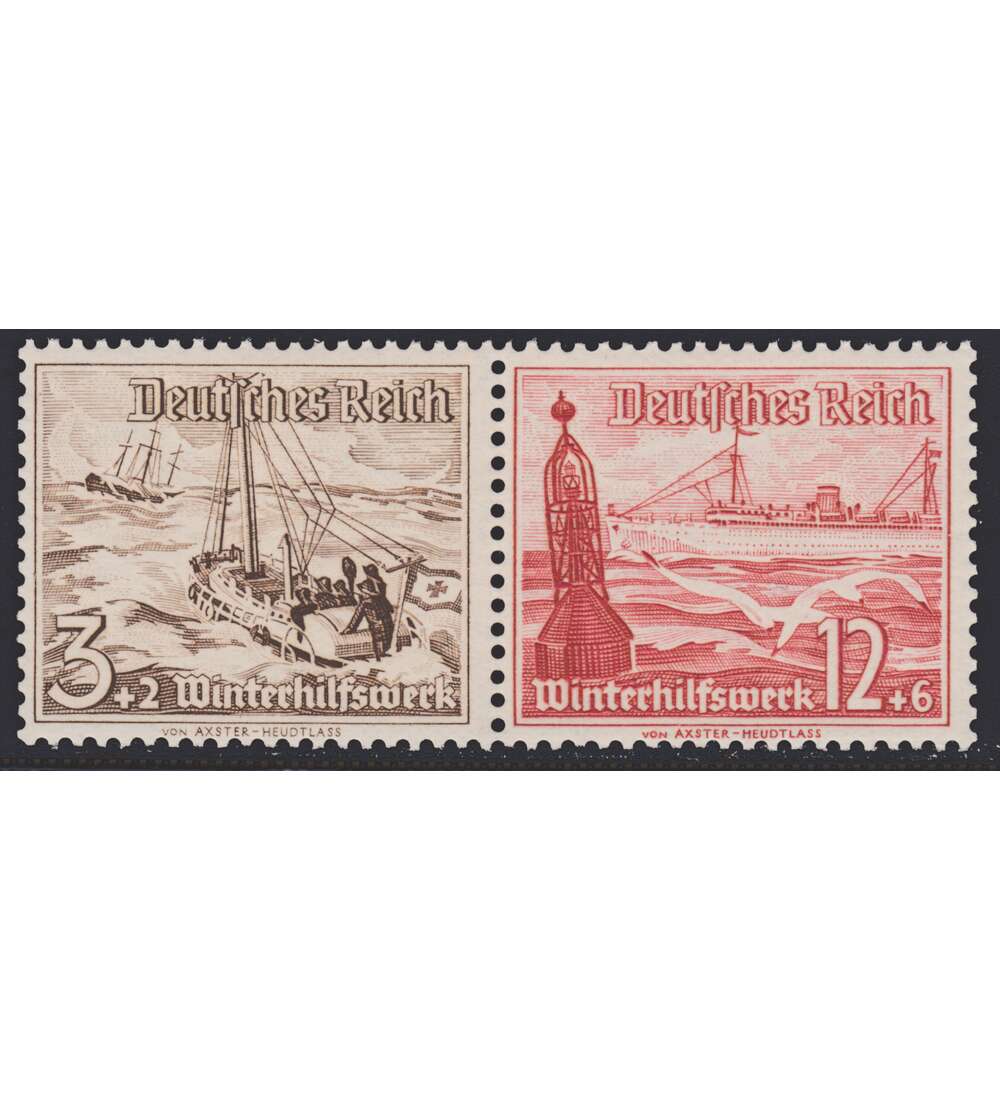 Deutsches Reich Zusammendruck W131 postfrisch ** Winterhilfe 1937 (3+12)