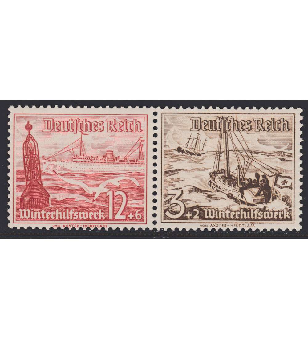 Deutsches Reich Zusammendruck W133 postfrisch ** Winterhilfe 1937 (12+3)