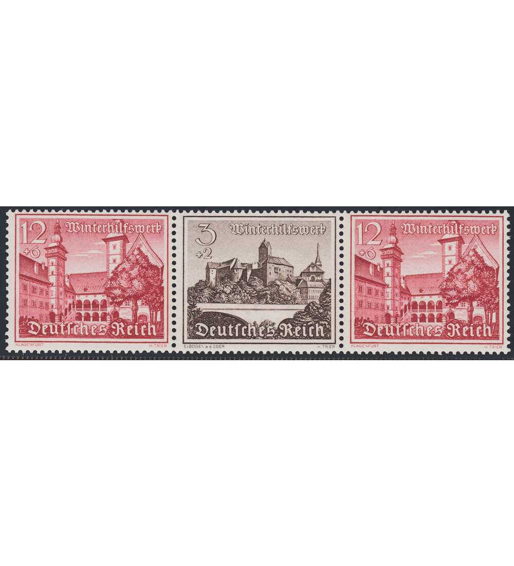 Deutsches Reich Zusammendruck W147 postfrisch ** Winterhilfe 1939 (12+3+12)