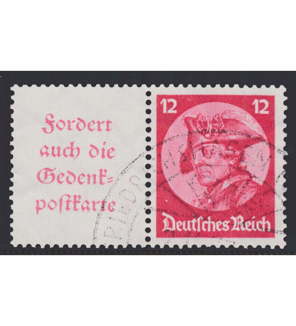 Deutsches Reich Zusammendruck W45 gestempelt Friedrich der Groe (A4+12)