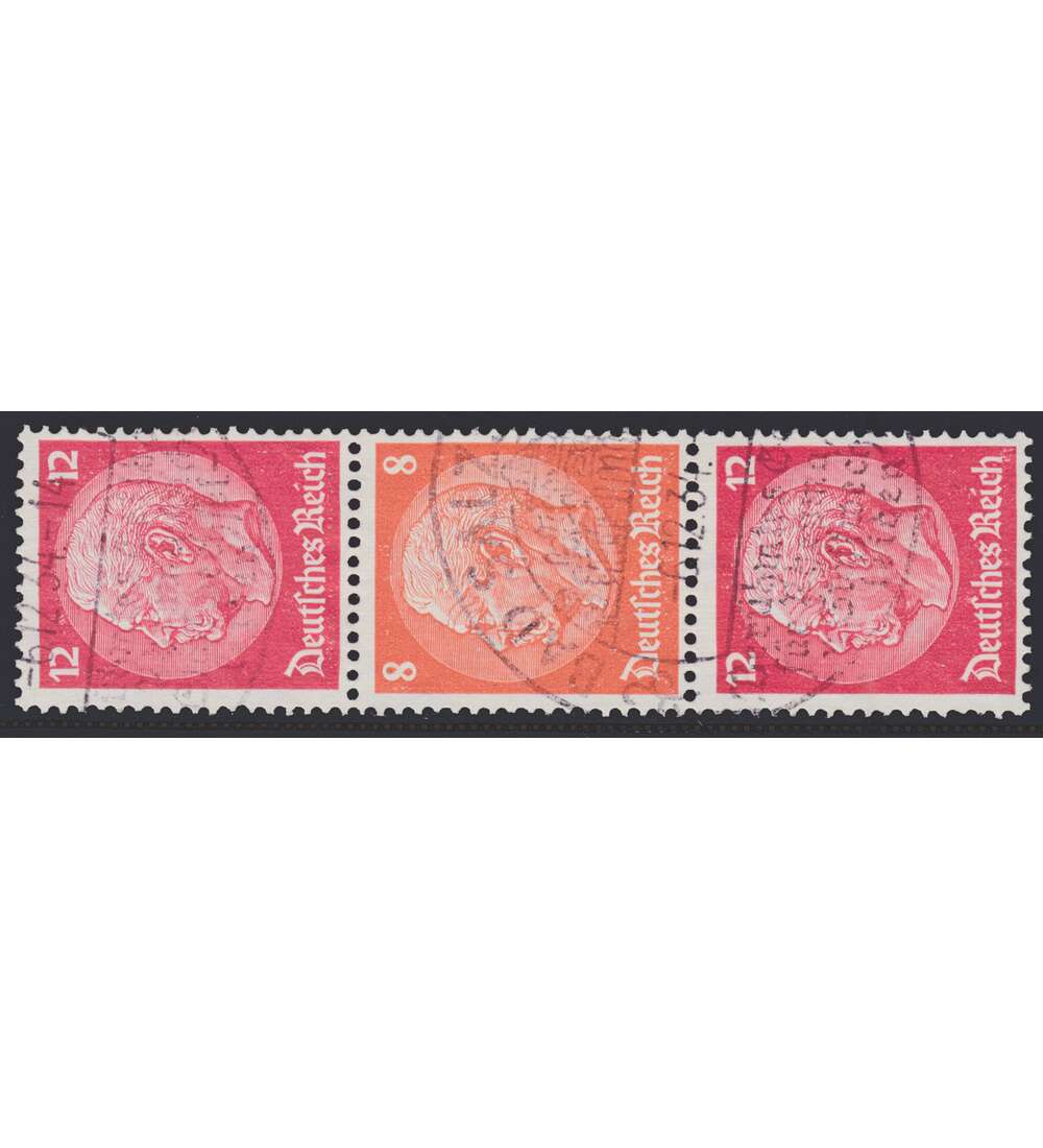 Deutsches Reich Zusammendruck S111 gestempelt Hindenburg 1933 WZ2 (12+8+12)