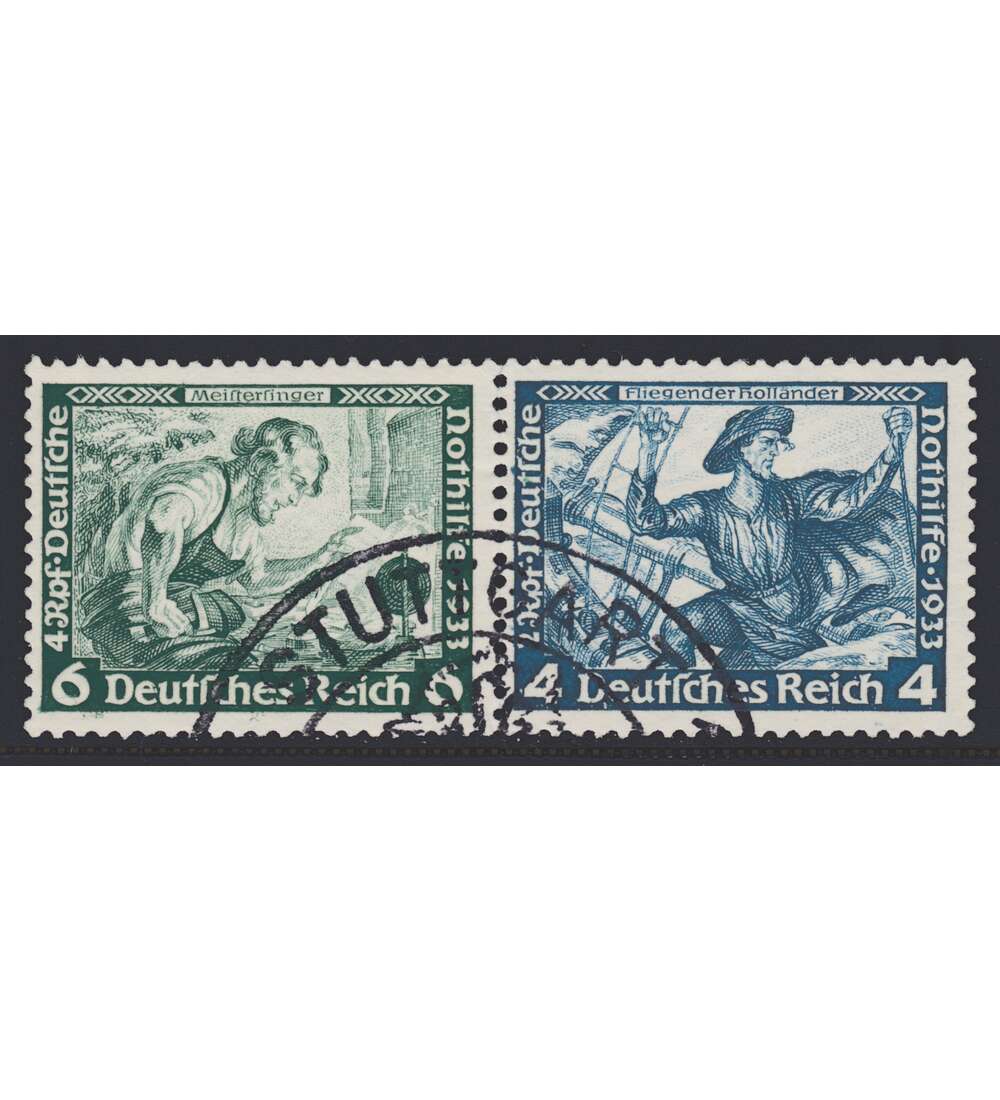 Deutsches Reich Zusammendruck W47 gestempelt Nothilfe 1933 Wagner (6+4)