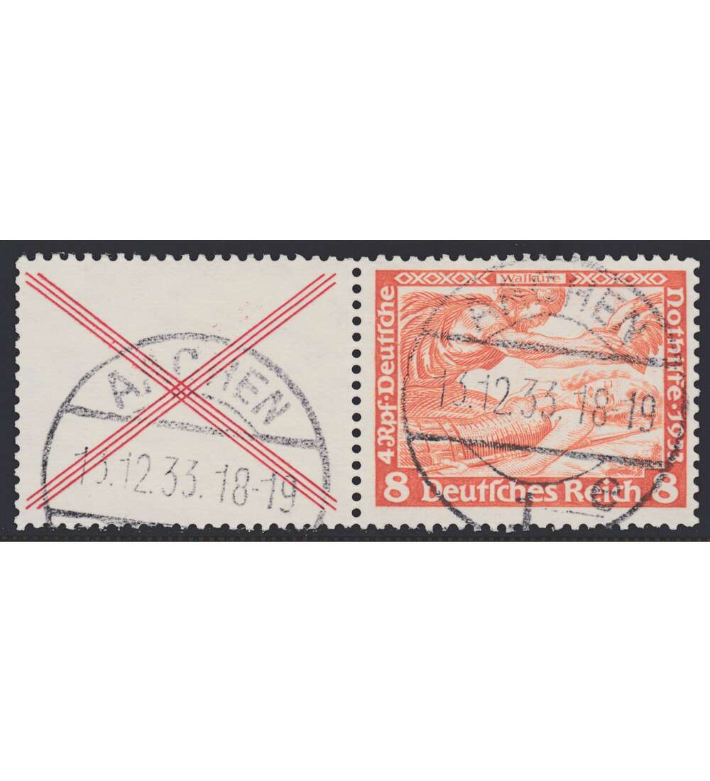 Deutsches Reich Zusammendruck W51 gestempelt Nothilfe 1933 Wagner (X+8)