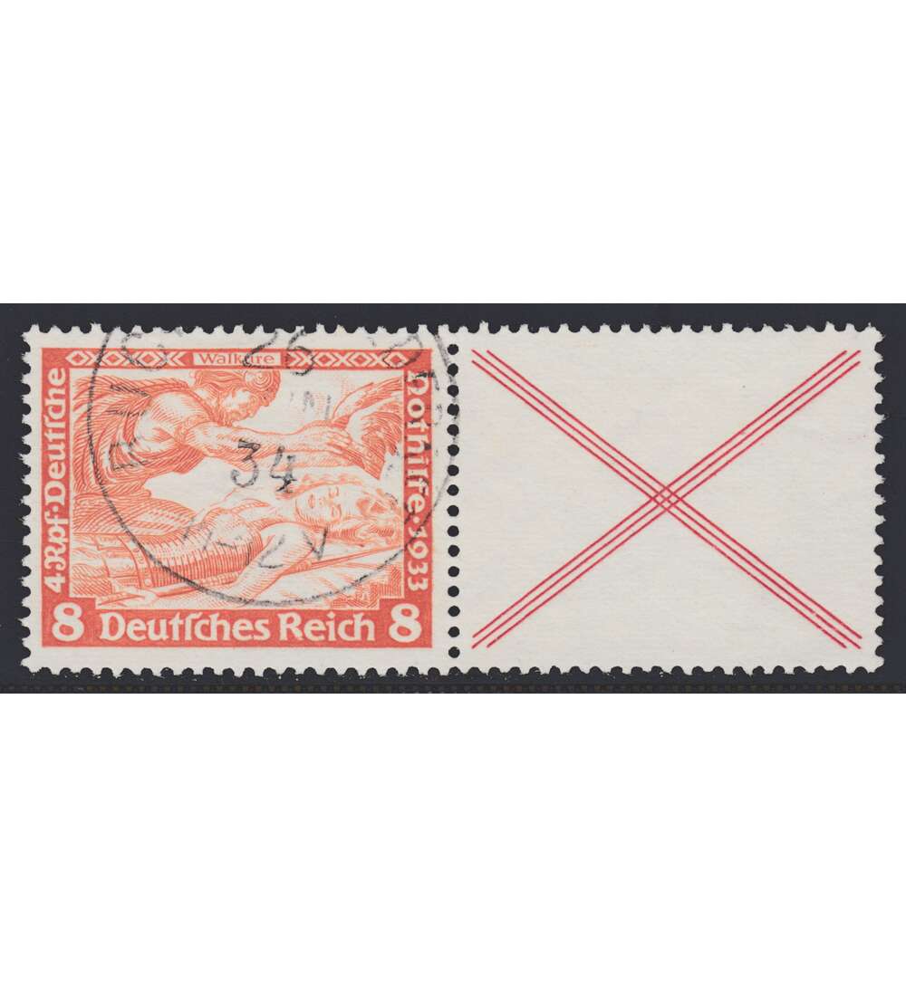 Deutsches Reich Zusammendruck W53 gestempelt Nothilfe 1933 Wagner (X+8)