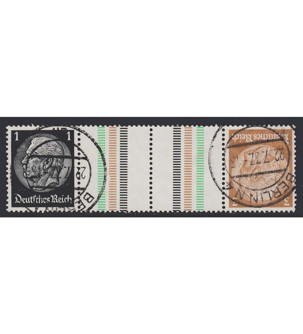 Deutsches Reich Zusammendruck KZ20 gestempelt Hindenburg 1934/1936 (1+Z+Z+3)