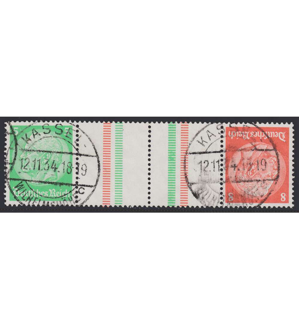 Deutsches Reich Zusammendruck KZ21.1 gestempelt Hindenburg 1934/1936 (5+Z+Z+8)