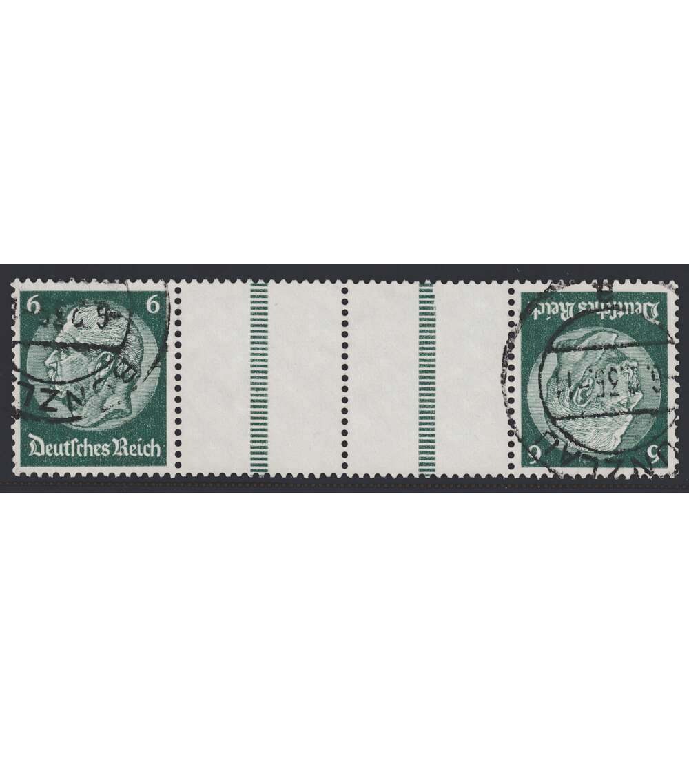 Deutsches Reich Zusammendruck KZ22.1 gestempelt Hindenburg 1934/1936 (6+Z+Z+6)