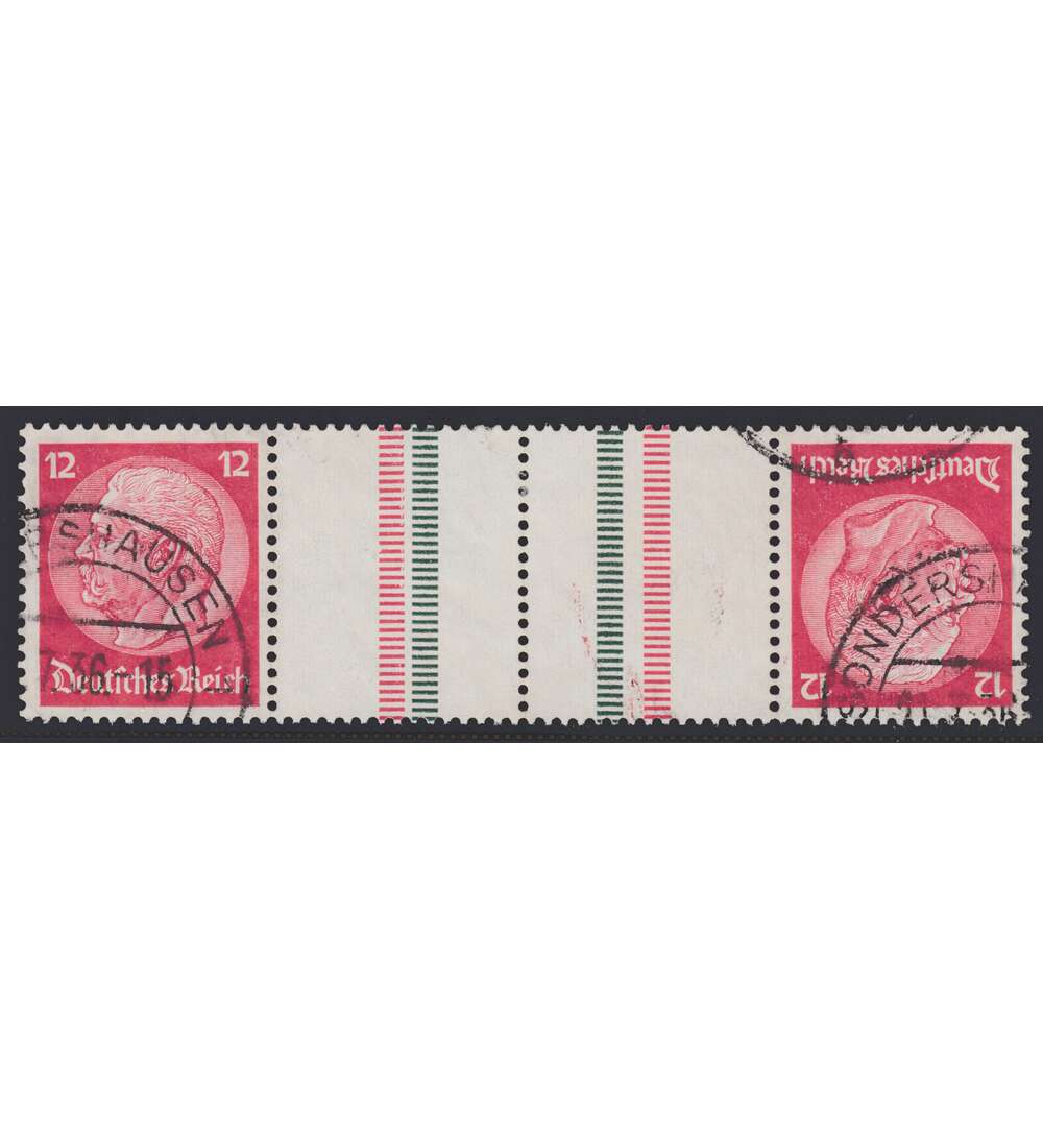 Deutsches Reich Zusammendruck KZ23.1 gestempelt Hindenburg 1934/36 (12+Z+Z+12)