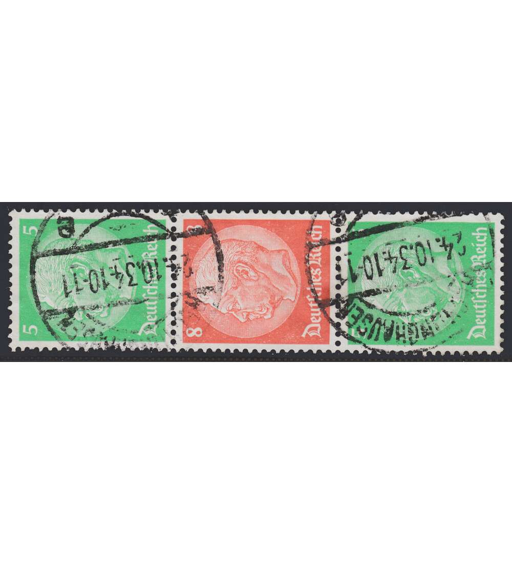 Deutsches Reich Zusammendruck S120 gestempelt Hindenburg 1934/1936 (5+8+5)
