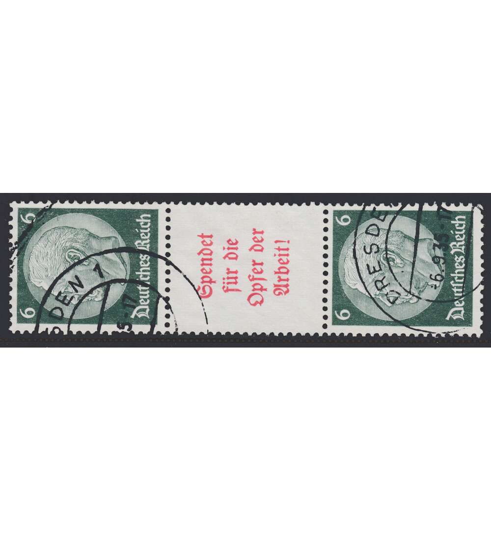 Deutsches Reich Zusammendruck S126 gestempelt Hindenburg 1934/1936 (6+A5+6)