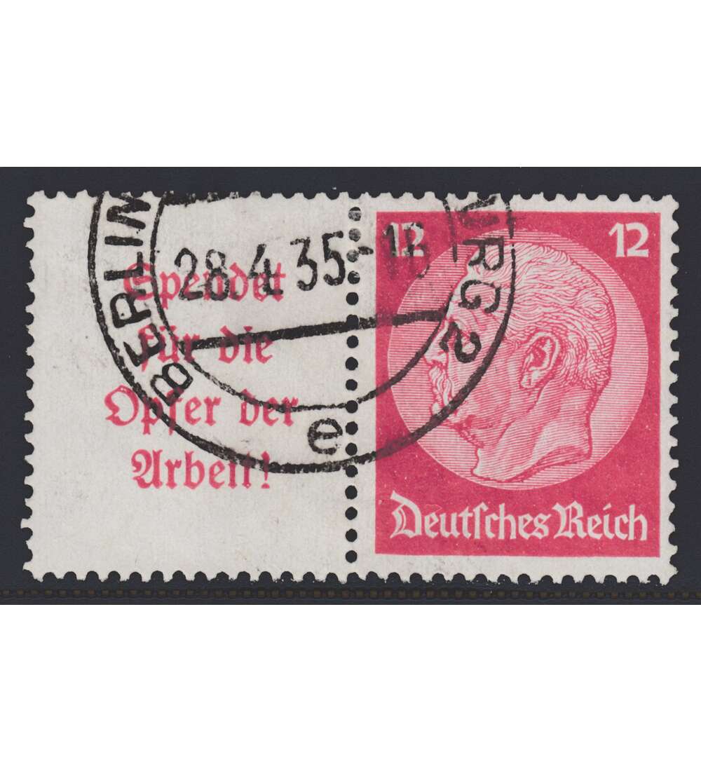 Deutsches Reich Zusammendruck W61 gestempelt Hindenburg 1934/1936 (A5+12)