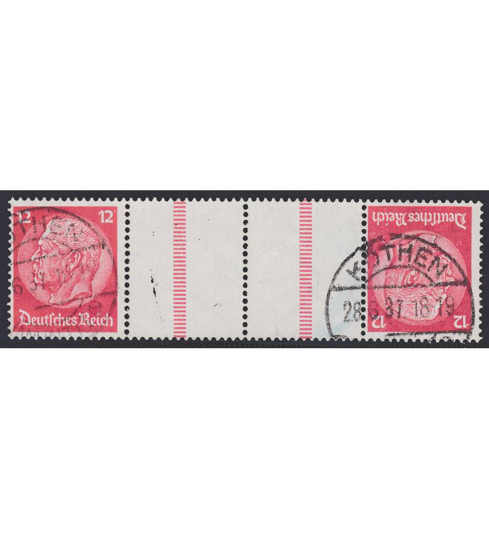 Deutsches Reich Zusammendruck KZ23.2 gestempelt Hindenburg 1934/36 (12+Z+Z+12)