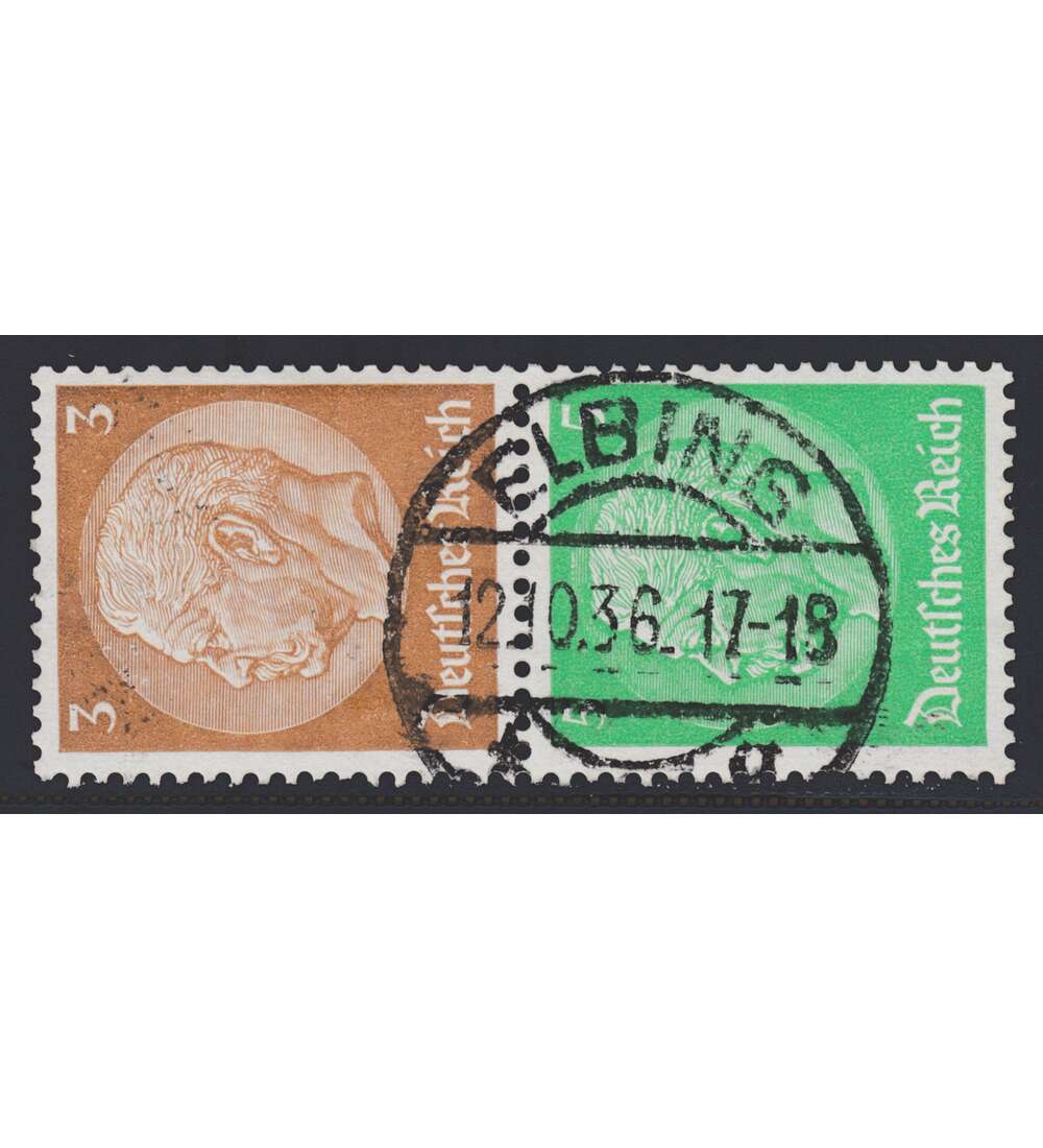 Deutsches Reich Zusammendruck S127 gestempelt Hindenburg 1934/1936 (3+5)