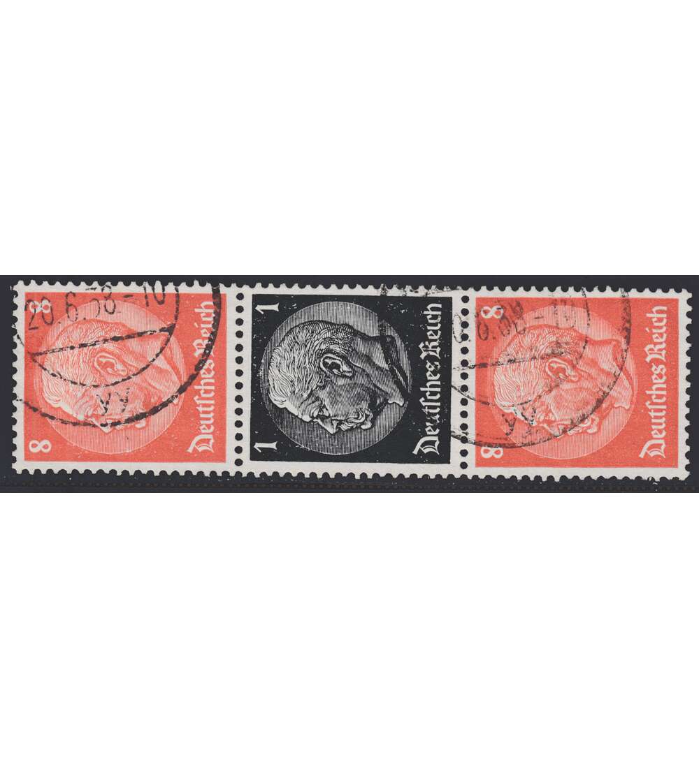 Deutsches Reich Zusammendruck S138 gestempelt Hindenburg 1934/1936 (8+1+8)