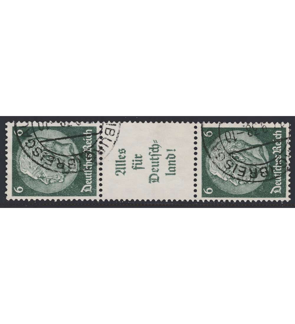 Deutsches Reich Zusammendruck S142 gestempelt Hindenburg 1934/1936 (6+A9+6)
