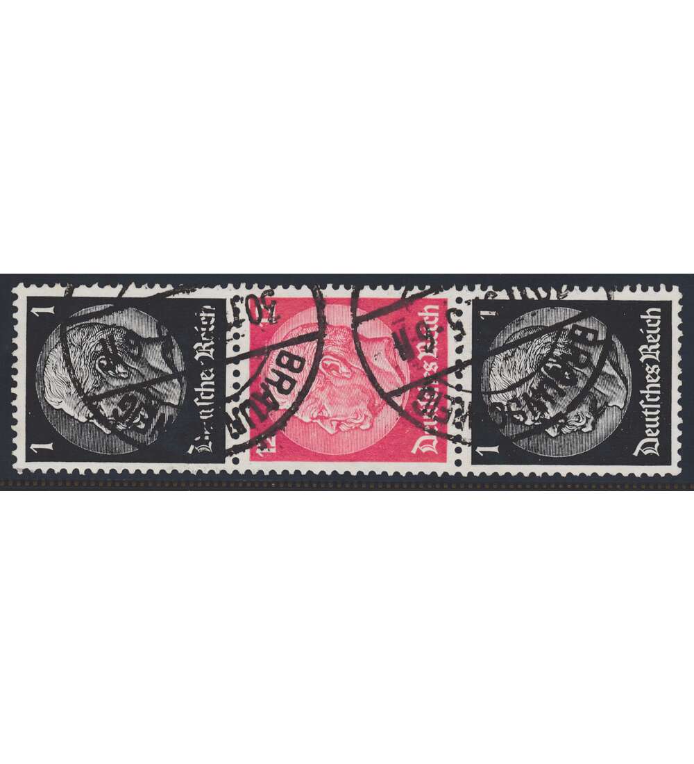 Deutsches Reich Zusammendruck S148 gestempelt Hindenburg 1937 (1+12+1)