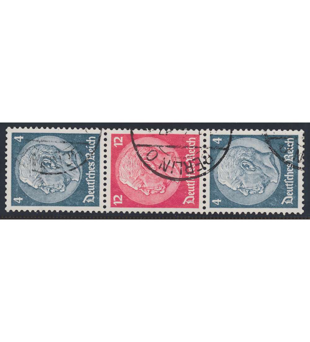Deutsches Reich Zusammendruck S164 gestempelt Hindenburg 1937 (4+12+4)