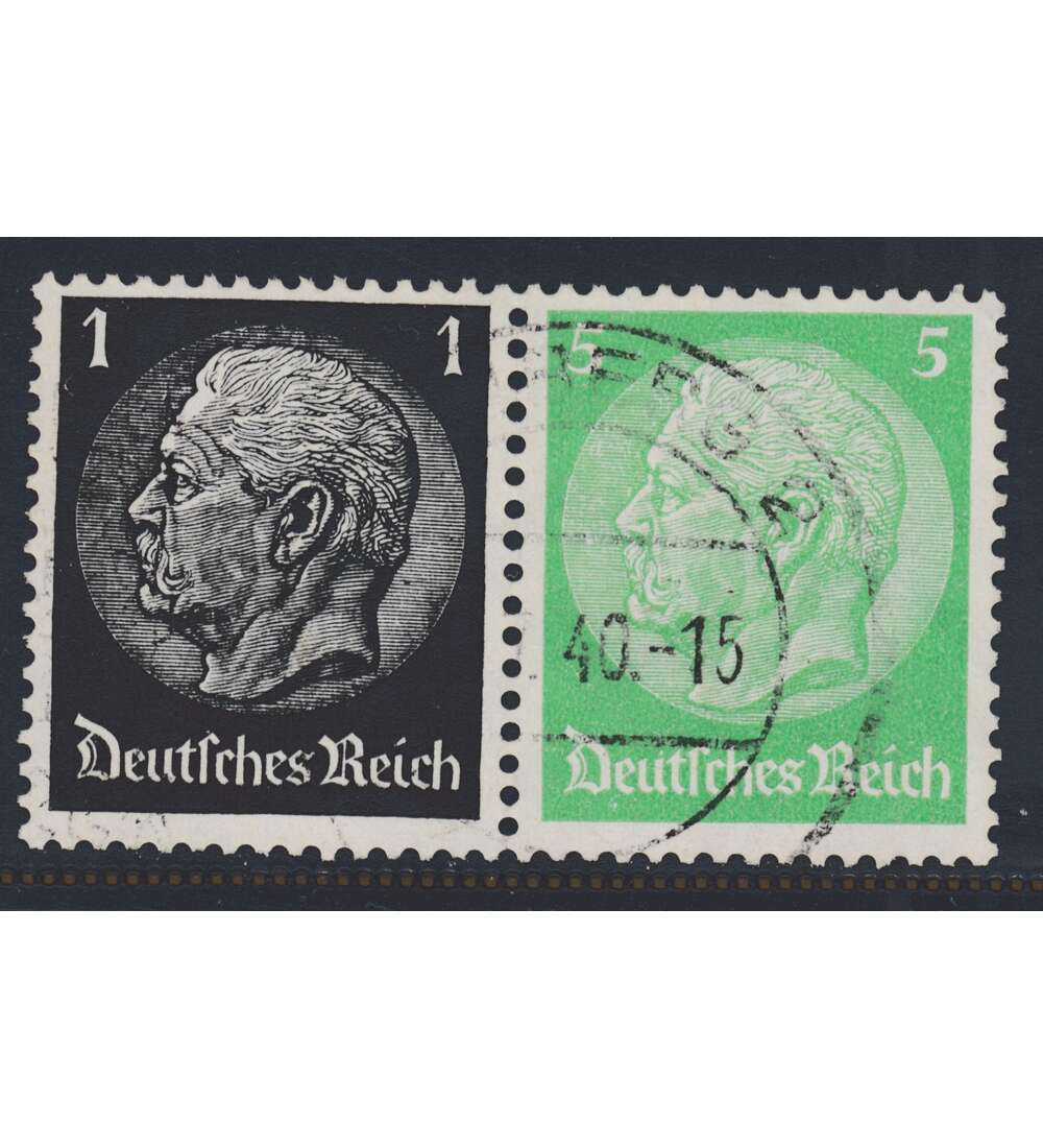 Deutsches Reich Zusammendruck W71 gestempelt Hindenburg EHG 1 (1+5)