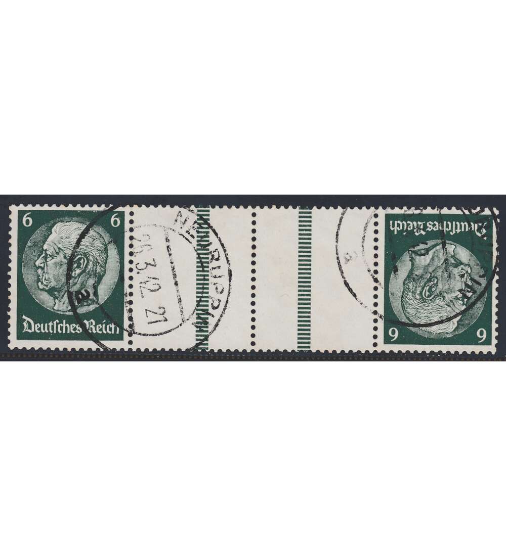 Deutsches Reich Zusammendruck KZ22.3 gestempelt Hindenburg 1939 (6+Z+Z+6)