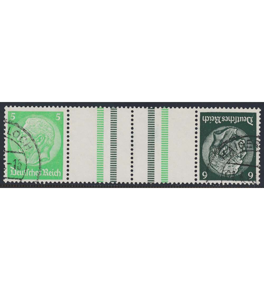 Deutsches Reich Zusammendruck KZ32 gestempelt Hindenburg 1939 (5+Z+Z+6)