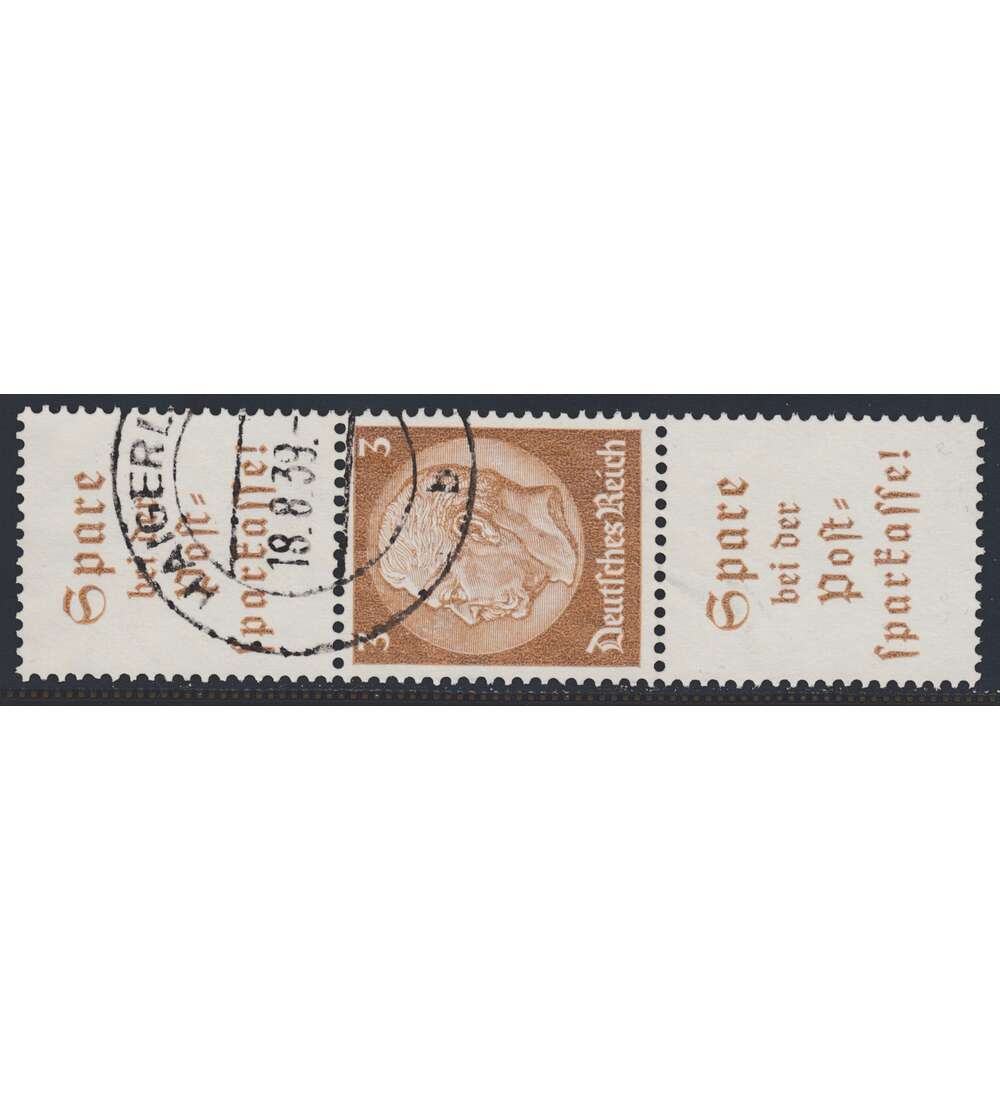 Deutsches Reich Zusammendruck S176 gestempelt Hindenburg1939 (A13.1+3+A13.1)